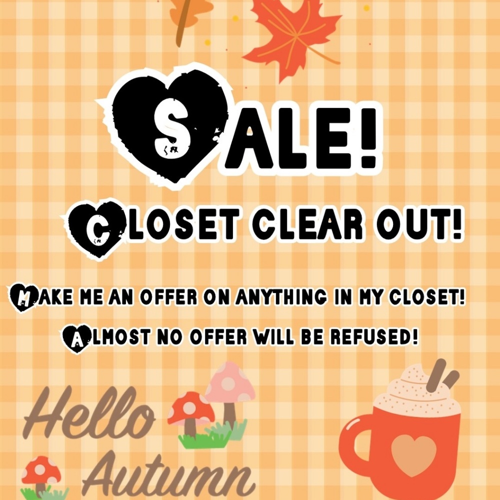 Closet Clear Out Sale!